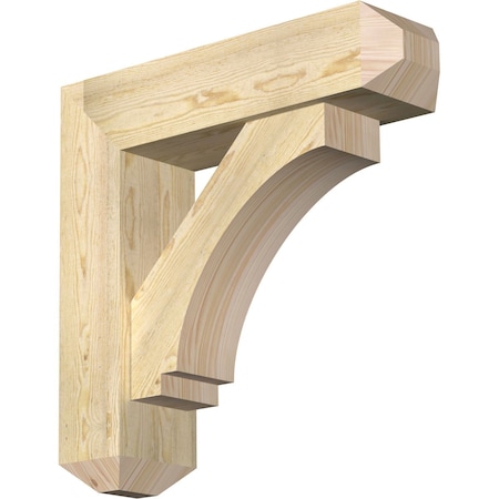 Imperial Craftsman Rough Sawn Bracket W/ Offset Brace, Douglas Fir, 8W X 30D X 30H